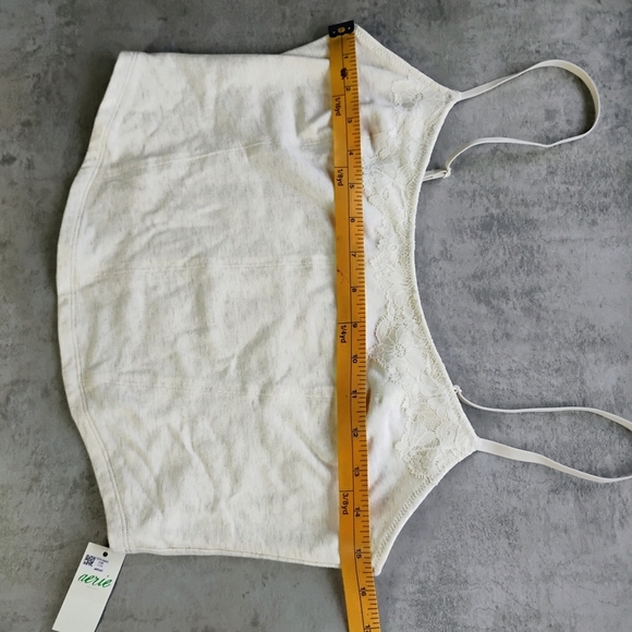 Superchill By Aerie Cotton Lace Corset Bra Top Womens Medium Heather Frost Crop - Picture 8 of 10